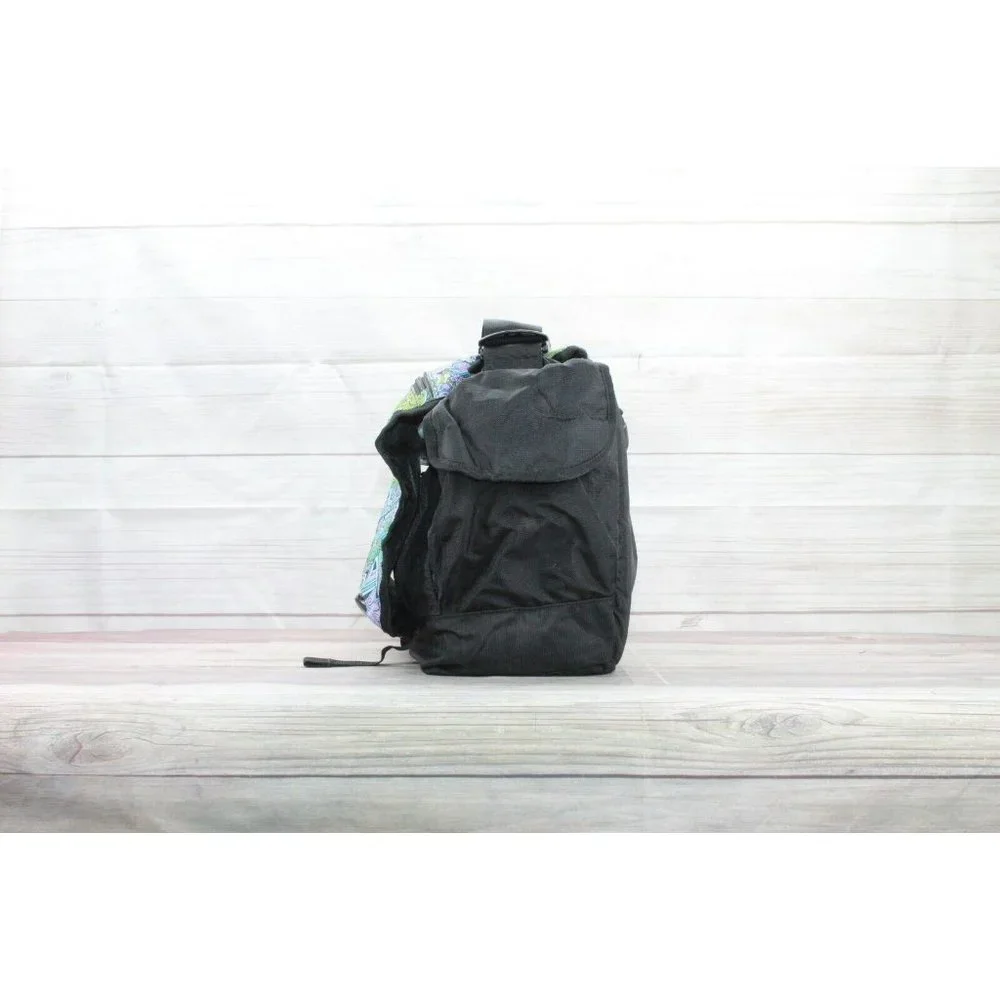LL Bean Multicolor Canvas Floral Messenger Laptop School Bag - Picture 4 of 8